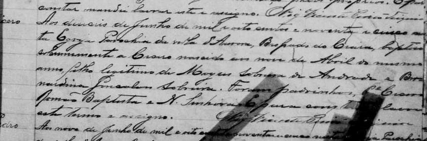 batizado cicero gonçalves sobreira